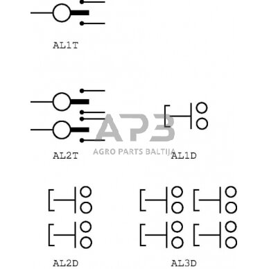 Frontalinio krautuvo valdymo svirtis su 2 mygtukiniais jungikliais, AL2D 5