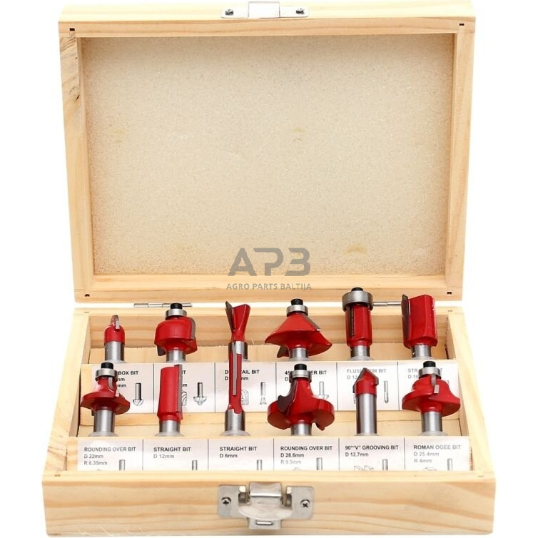 Frezų medžiui rinkinys (12vnt) Frezų medžiui rinkinys (12vnt)