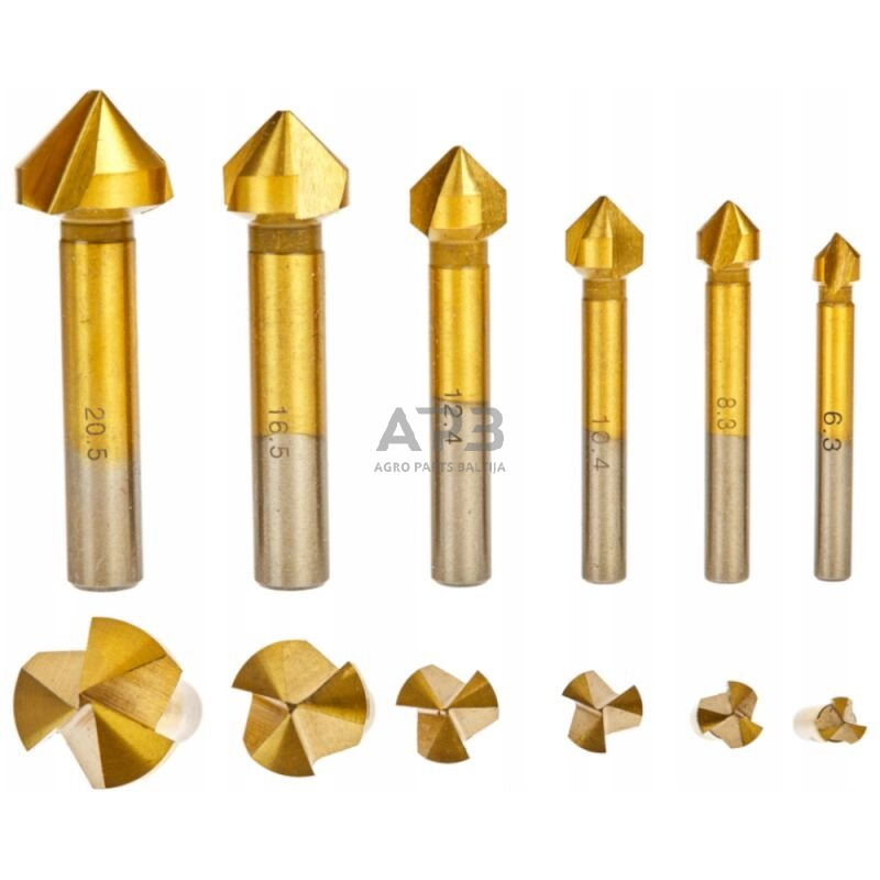 Frezų kūginių medžiui rinkinys (6.3-20.5mm)(6vnt) Frezų kūginių medžiui rinkinys (6.3-20.5mm)(6vnt)