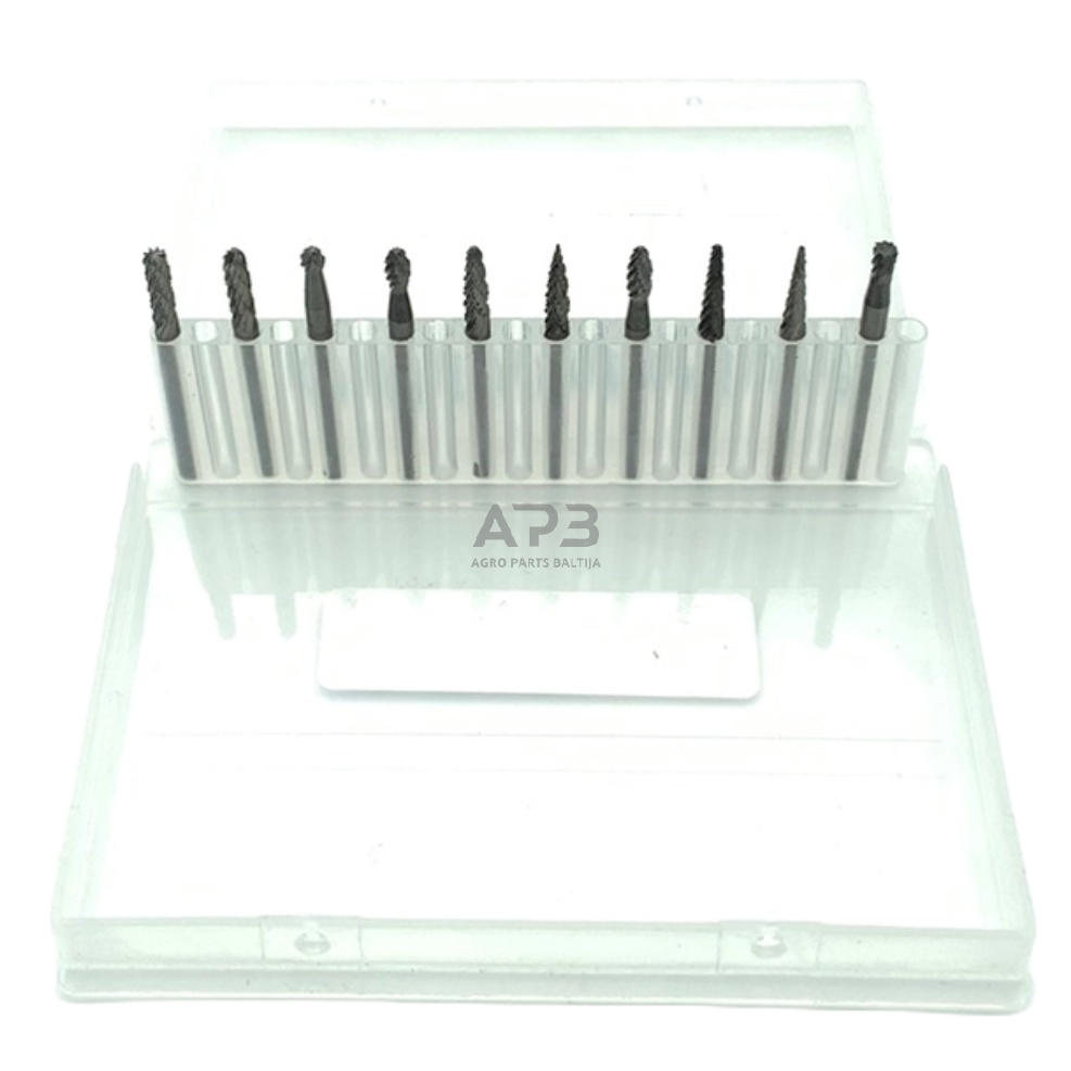 Frezų kietmetalio rinkinys Ø3x3mm 10vnt. 1