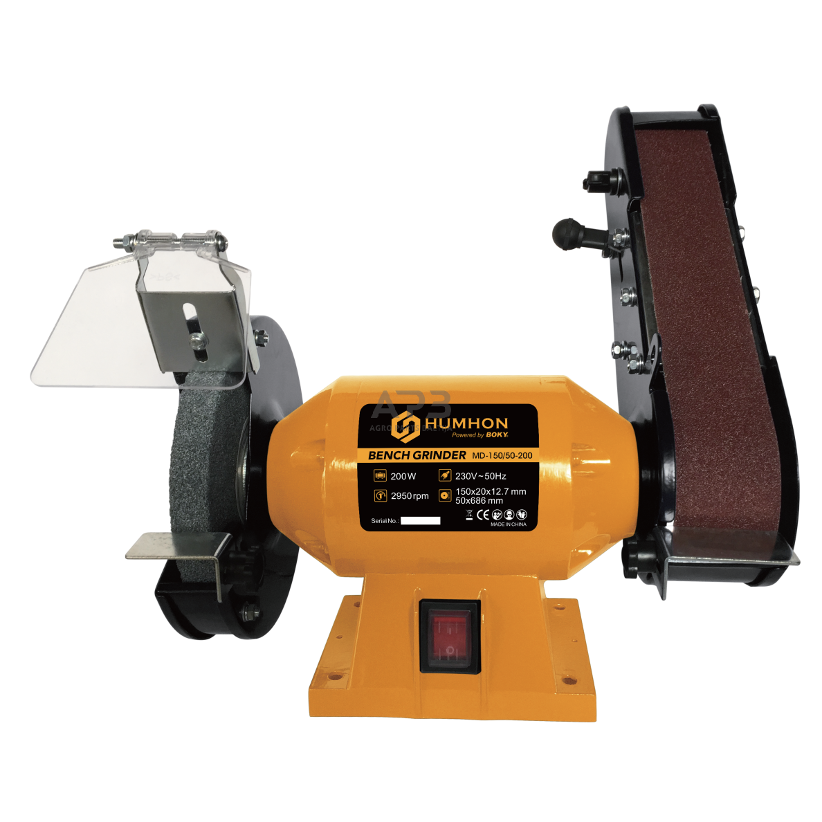 Galandinimo-šlifavimo staklės 150mm 200W 2in1, 230V Galandinimo-šlifavimo staklės 150mm 200W 2in1, 230V