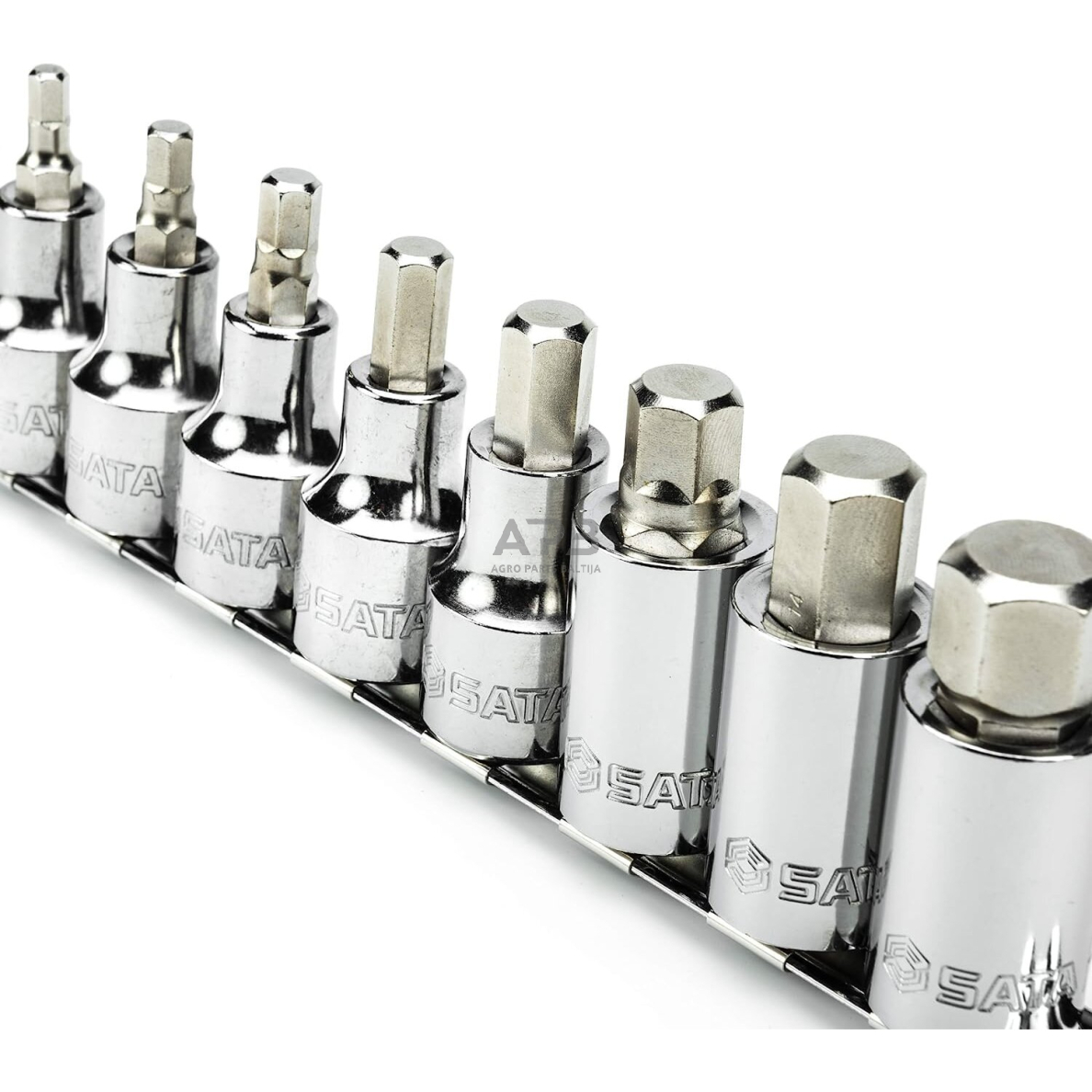 Galvučių su antgaliais rinkinys 1/2" (HEX)(9vnt) 1 Galvučių su antgaliais rinkinys 1/2" (HEX)(9vnt) 1