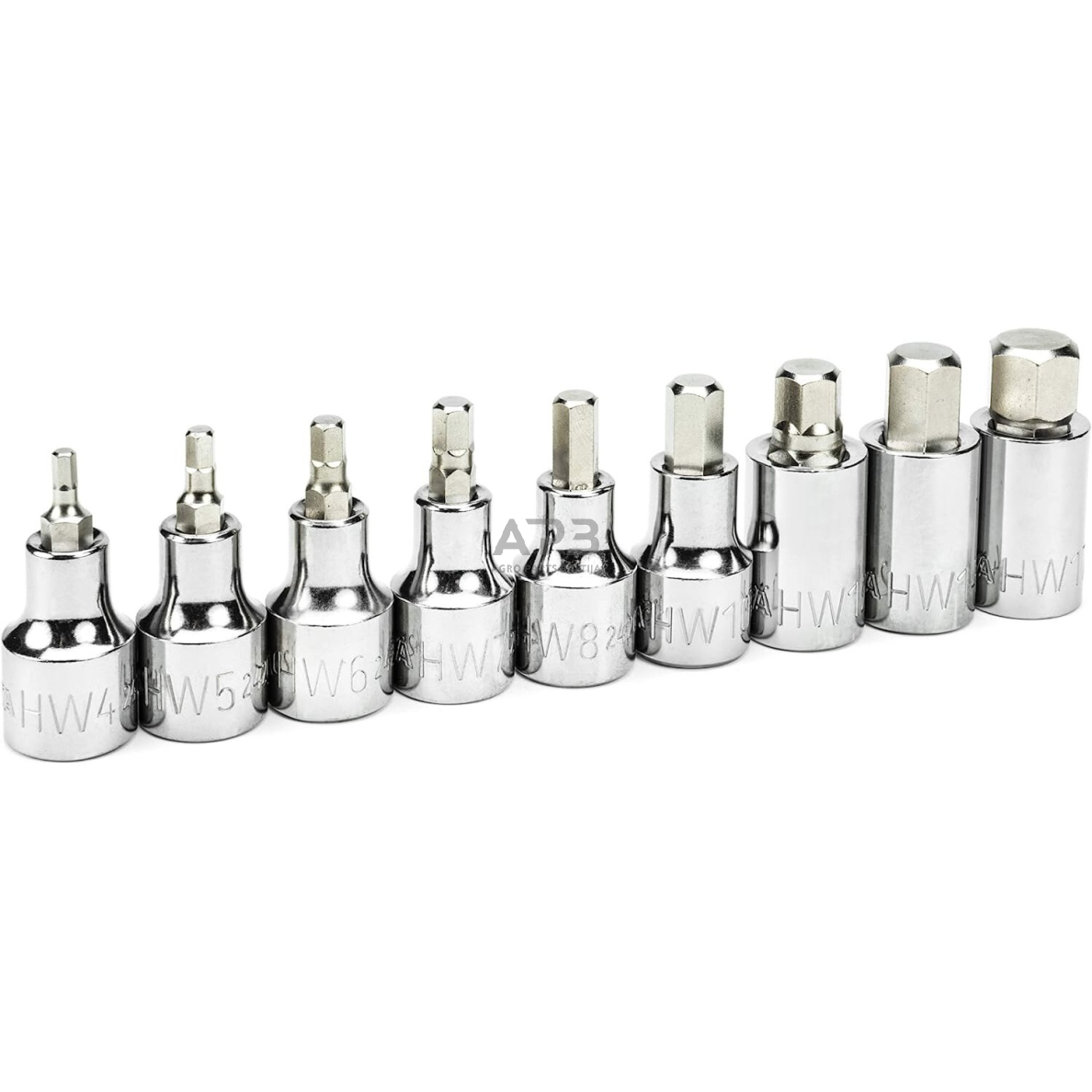 Galvučių su antgaliais rinkinys 1/2" (HEX)(9vnt) 2 Galvučių su antgaliais rinkinys 1/2" (HEX)(9vnt) 2