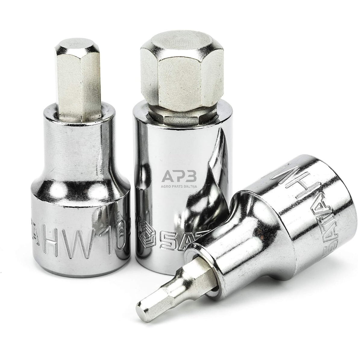 Galvučių su antgaliais rinkinys 1/2" (HEX)(9vnt) 3 Galvučių su antgaliais rinkinys 1/2" (HEX)(9vnt) 3