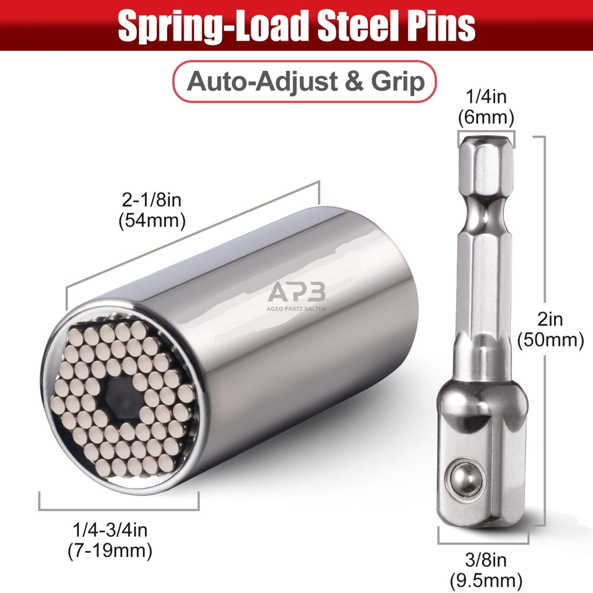 Galvutė universali su antgaliu (7-19mm) 1 Galvutė universali su antgaliu (7-19mm) 1