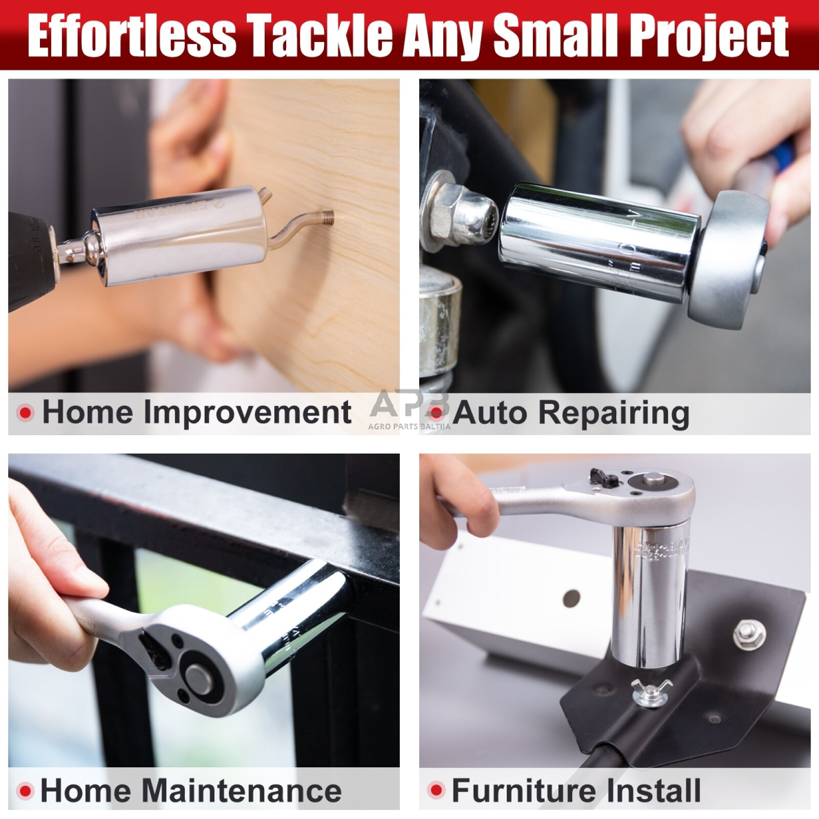 Galvutė universali su antgaliu (7-19mm) 2