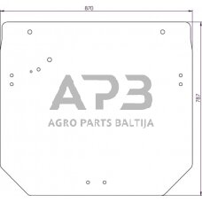Galinis kabinos stiklas 11 tvirtinimo skylių R261272N