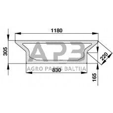 Galinis kabinos stiklas apatinis D7130