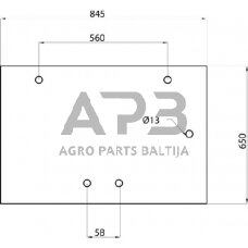 Galinis kabinos stiklas viršutinis D7017