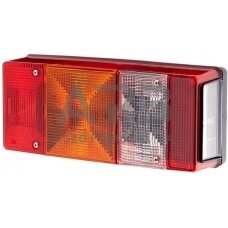 Galinis žibintas dešininis stačiakampis, 12V, raudona/gintarinė, 246x66x108mm, Hella 2SL007547061