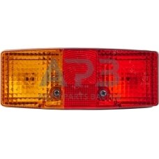 Galinis žibintas kairinis stačiakampis, 12/24V, raudona/oranžinė 158x51x64mm, Hella 2SE003184011