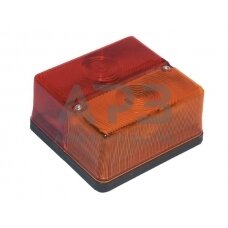 Galinis žibintas kvadratas, 12V, gintarinė/raudona, 105x97x52mm, Britax TOR2474