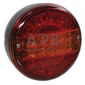 Galiniai žibintai LED, apvalus, 12V, gintarinė/raudona, Ø 140mm, Britax L1410L12V