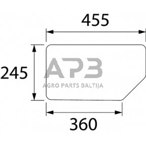 Galinis kabinos stiklas apatinis D6874