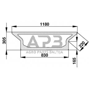 Galinis kabinos stiklas apatinis D7130