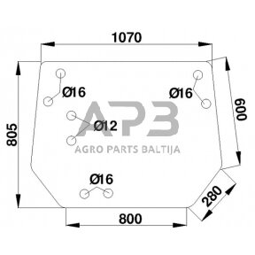 Galinis kabinos stiklas viršutinis D8051