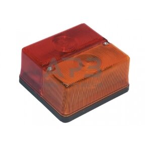 Galinis žibintas kvadratas, 12V, gintarinė/raudona, 105x97x52mm, Britax TOR2474