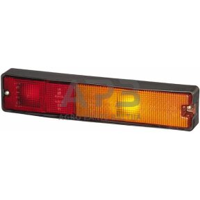 Galinis žibintas stačiakampis, 12/24V, gintarinė/raudona, 300x62mm, Hella 2VA997113001