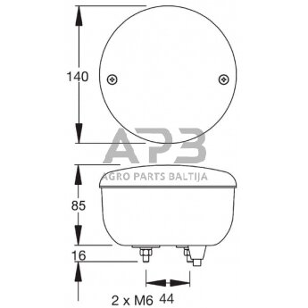Galinis žibintas apvalus, raudona/gintarinė, Ø 140mm AMP kištukas, Cobo 0221900001 1 Galinis žibintas apvalus, raudona/gintarinė, Ø 140mm AMP kištukas, Cobo 0221900001 1
