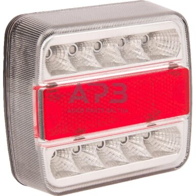 Galiniai žibintai LED, 1W, kvadratas, 12V, 106x100x98mm, 5 kontaktų, 18 LED, gopart LA99200GP