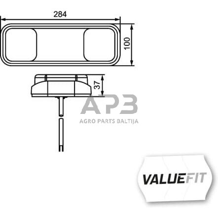 Galiniai žibintai LED, stačiakampis, 12/24V, 284x37x100mm, Hella ValueFit 2VP357018001 6