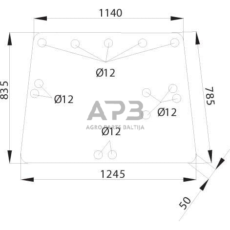 Galinis kabinos stiklas viršutinis D8070 Galinis kabinos stiklas viršutinis D8070