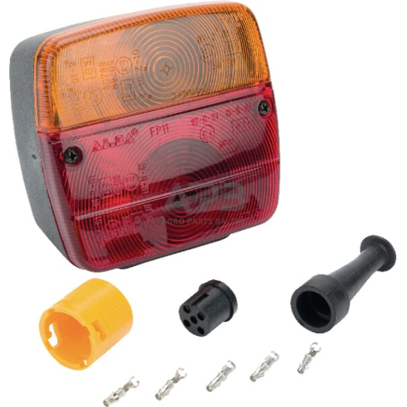 Galinis žibintas dešininis kvadratas, 12V, raudona/gintarinė, 108x103x103mm, Ajba LA18004 Galinis žibintas dešininis kvadratas, 12V, raudona/gintarinė, 108x103x103mm, Ajba LA18004