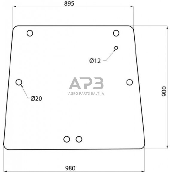 Galinis kabinos stiklas viršutinis D6918A Galinis kabinos stiklas viršutinis D6918A