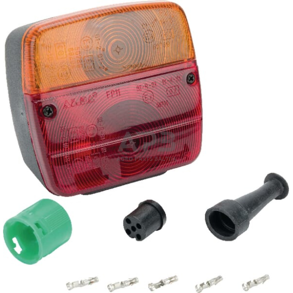 Galinis žibintas kairinis kvadratas, 12V, raudona/gintarinė, 108x103x103mm, Ajba LA18006 Galinis žibintas kairinis kvadratas, 12V, raudona/gintarinė, 108x103x103mm, Ajba LA18006