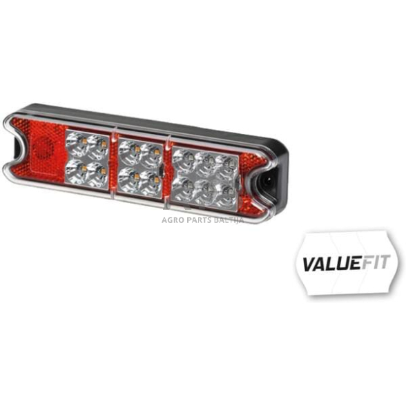 Galiniai žibintai LED, stačiakampis, 10/30V, raudona/geltona, 191x28x50mm, 18 LED, Hella ValueFit 2VA357021001 Galiniai žibintai LED, stačiakampis, 10/30V, raudona/geltona, 191x28x50mm, 18 LED, Hella ValueFit 2VA357021001