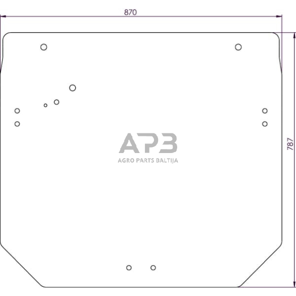Galinis kabinos stiklas 11 tvirtinimo skylių R261272N Galinis kabinos stiklas 11 tvirtinimo skylių R261272N