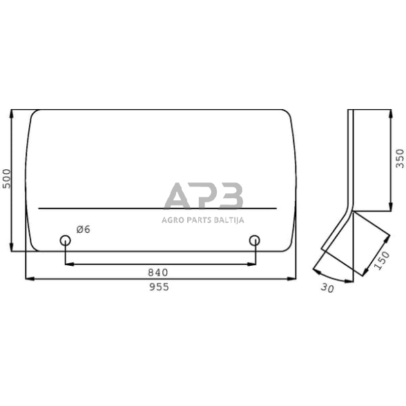 Galinis kabinos stiklas apatinis 04312683 1 Galinis kabinos stiklas apatinis 04312683 1