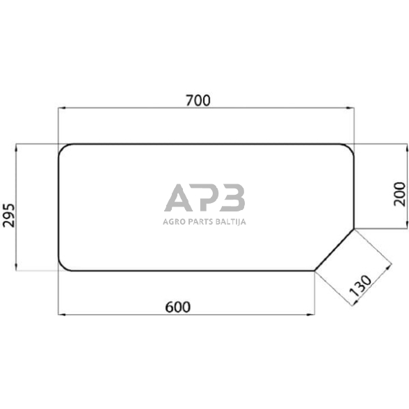 Galinis kabinos stiklas apatinis D6714 Galinis kabinos stiklas apatinis D6714