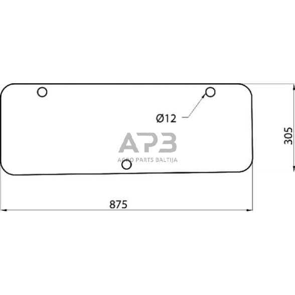 Galinis kabinos stiklas apatinis D7018 Galinis kabinos stiklas apatinis D7018