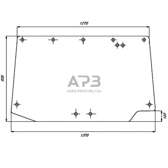 Galinis kabinos stiklas viršutinis 0077338010N Galinis kabinos stiklas viršutinis 0077338010N