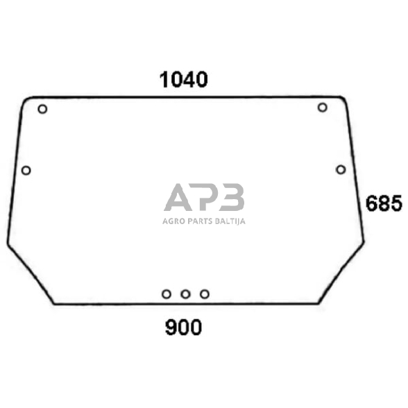 Galinis kabinos stiklas viršutinis 04340310N Galinis kabinos stiklas viršutinis 04340310N