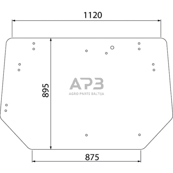Galinis kabinos stiklas viršutinis 368412000KR Galinis kabinos stiklas viršutinis 368412000KR