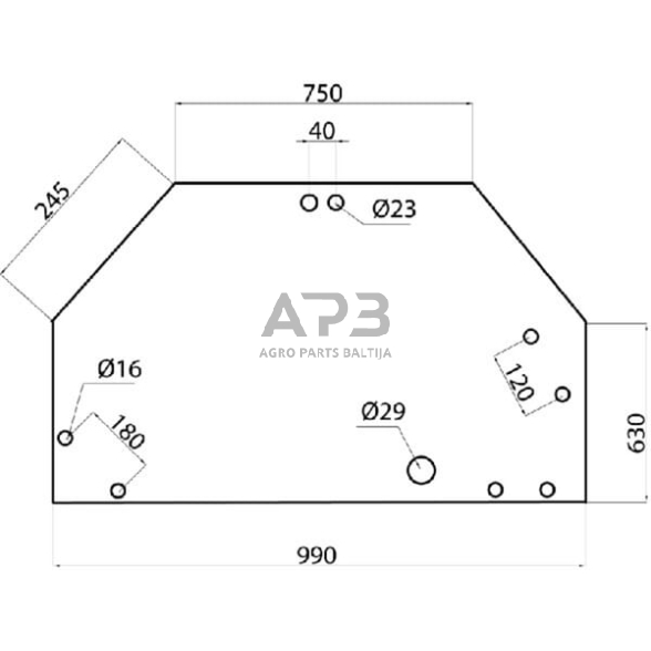 Galinis kabinos stiklas viršutinis 816810050010N Galinis kabinos stiklas viršutinis 816810050010N