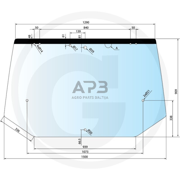 Galinis kabinos stiklas viršutinis D6859 1 Galinis kabinos stiklas viršutinis D6859 1