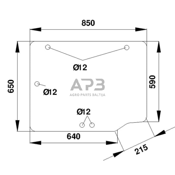Galinis kabinos stiklas viršutinis D7099 Galinis kabinos stiklas viršutinis D7099