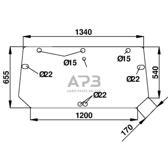 Galinis kabinos stiklas viršutinis D7128 Galinis kabinos stiklas viršutinis D7128