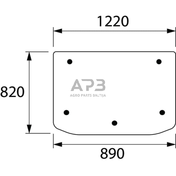 Galinis kabinos stiklas viršutinis D7516 Galinis kabinos stiklas viršutinis D7516