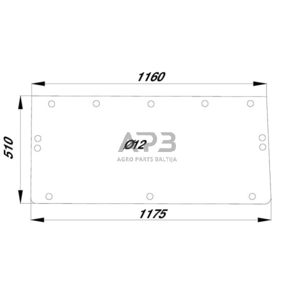 Galinis kabinos stiklas viršutinis D8508 Galinis kabinos stiklas viršutinis D8508