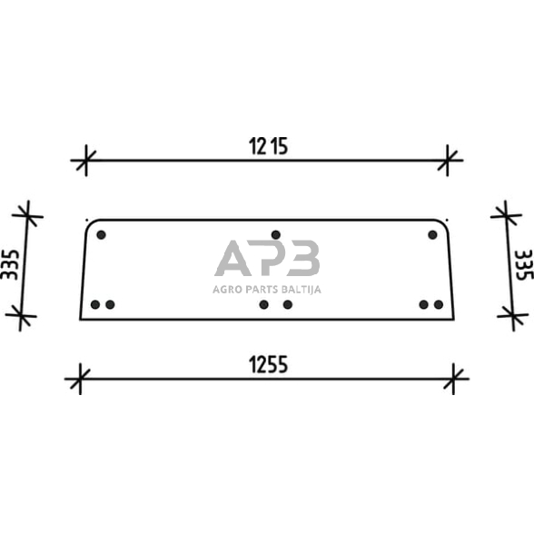 Galinis kabinos stiklas viršutinis D8509 Galinis kabinos stiklas viršutinis D8509