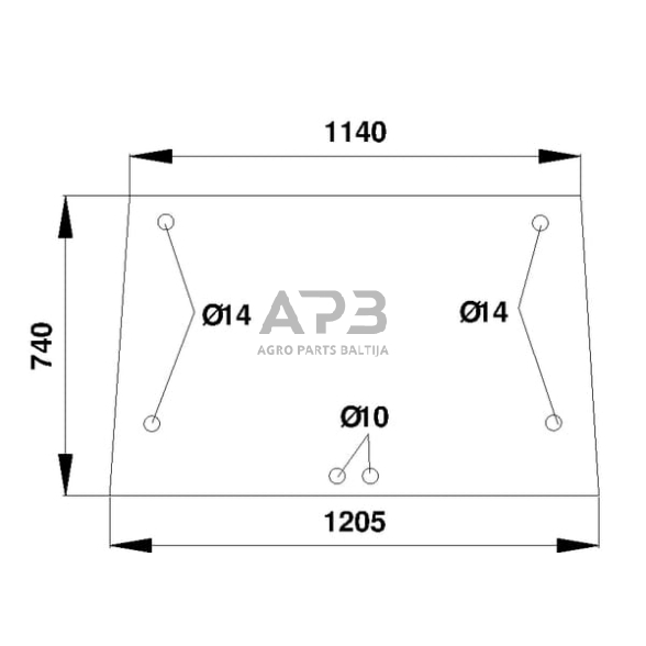 Galinis kabinos stiklas viršutinis D8525 Galinis kabinos stiklas viršutinis D8525