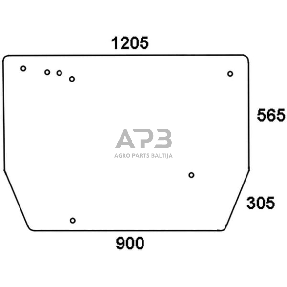Galinis kabinos stiklas Zetor POST 1995, 10368441N Galinis kabinos stiklas Zetor POST 1995, 10368441N