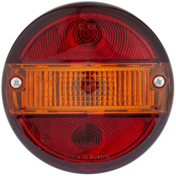 Galinis žibintas apvalus, 12/24V, gintarinė/raudona, Ø 140mm, Hella 2SD001685211 1 Galinis žibintas apvalus, 12/24V, gintarinė/raudona, Ø 140mm, Hella 2SD001685211 1