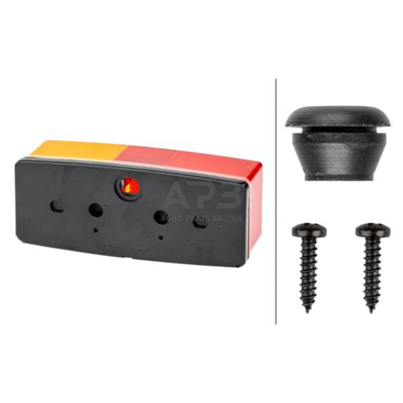Galinis žibintas dešininis stačiakampis, 12/24V, raudona/oranžinė, 158x51x64mm, Hella 2SD003184041 5 Galinis žibintas dešininis stačiakampis, 12/24V, raudona/oranžinė, 158x51x64mm, Hella 2SD003184041 5