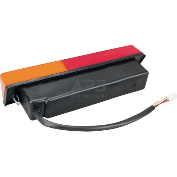 Galinis žibintas dešininis stačiakampis, raudona/gintarinė, 305x62mm AMP kištukas, Cobo 02747000 1 Galinis žibintas dešininis stačiakampis, raudona/gintarinė, 305x62mm AMP kištukas, Cobo 02747000 1