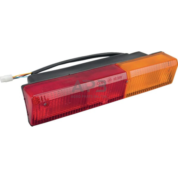 Galinis žibintas dešininis stačiakampis, raudona/gintarinė, 305x62mm AMP kištukas, Cobo 02747000 Galinis žibintas dešininis stačiakampis, raudona/gintarinė, 305x62mm AMP kištukas, Cobo 02747000